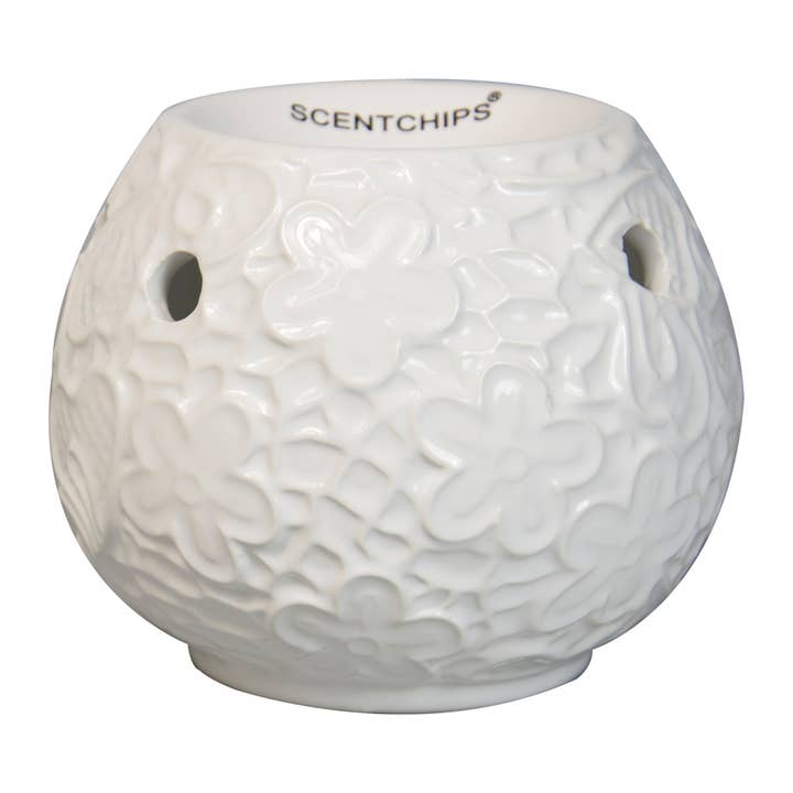 Brûleur feuille blanc 12 x 12 x 10 cm pour la vente par ScentChips