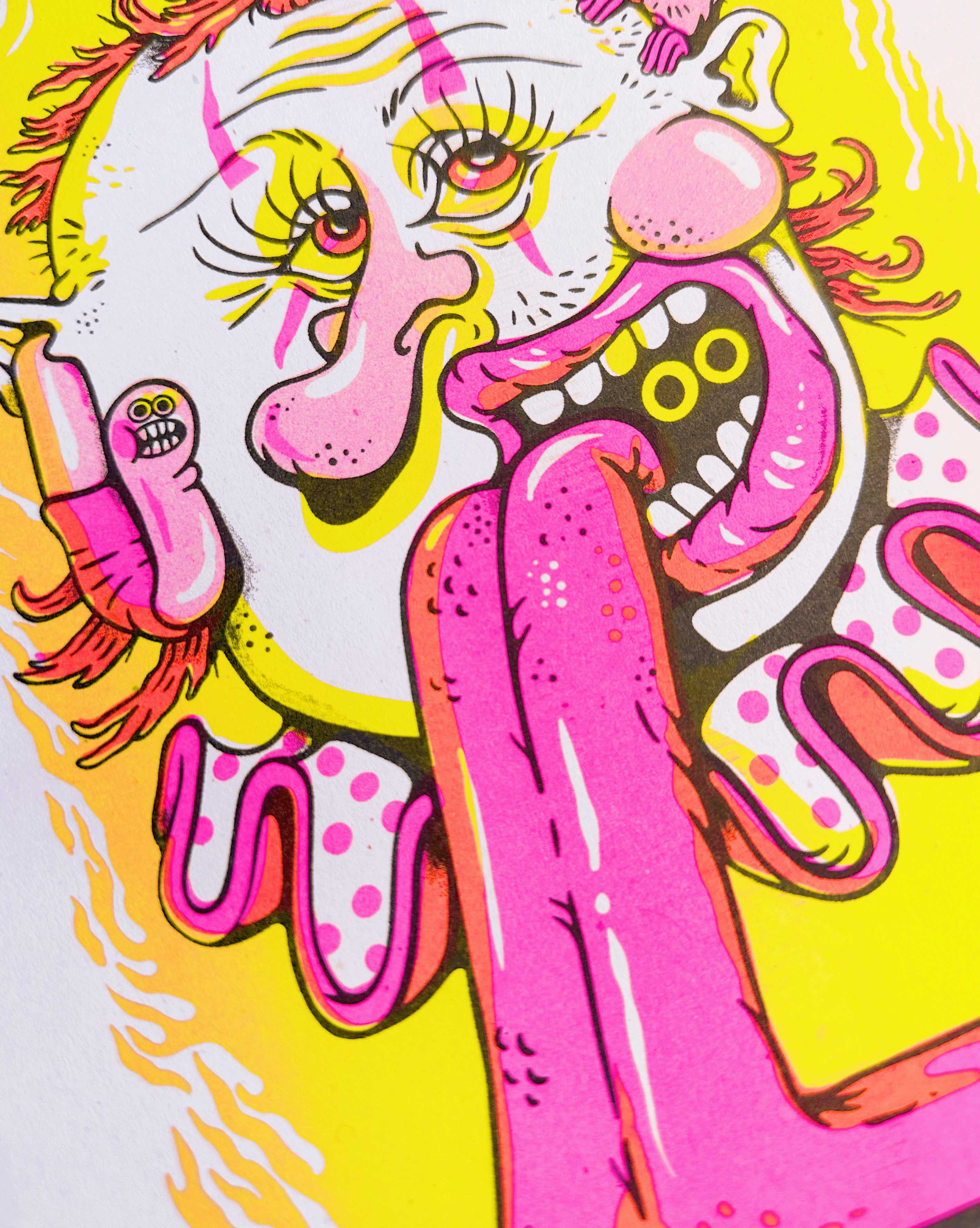 It's Not That Weird - Wholesale Art Print - Clown Riso Print3