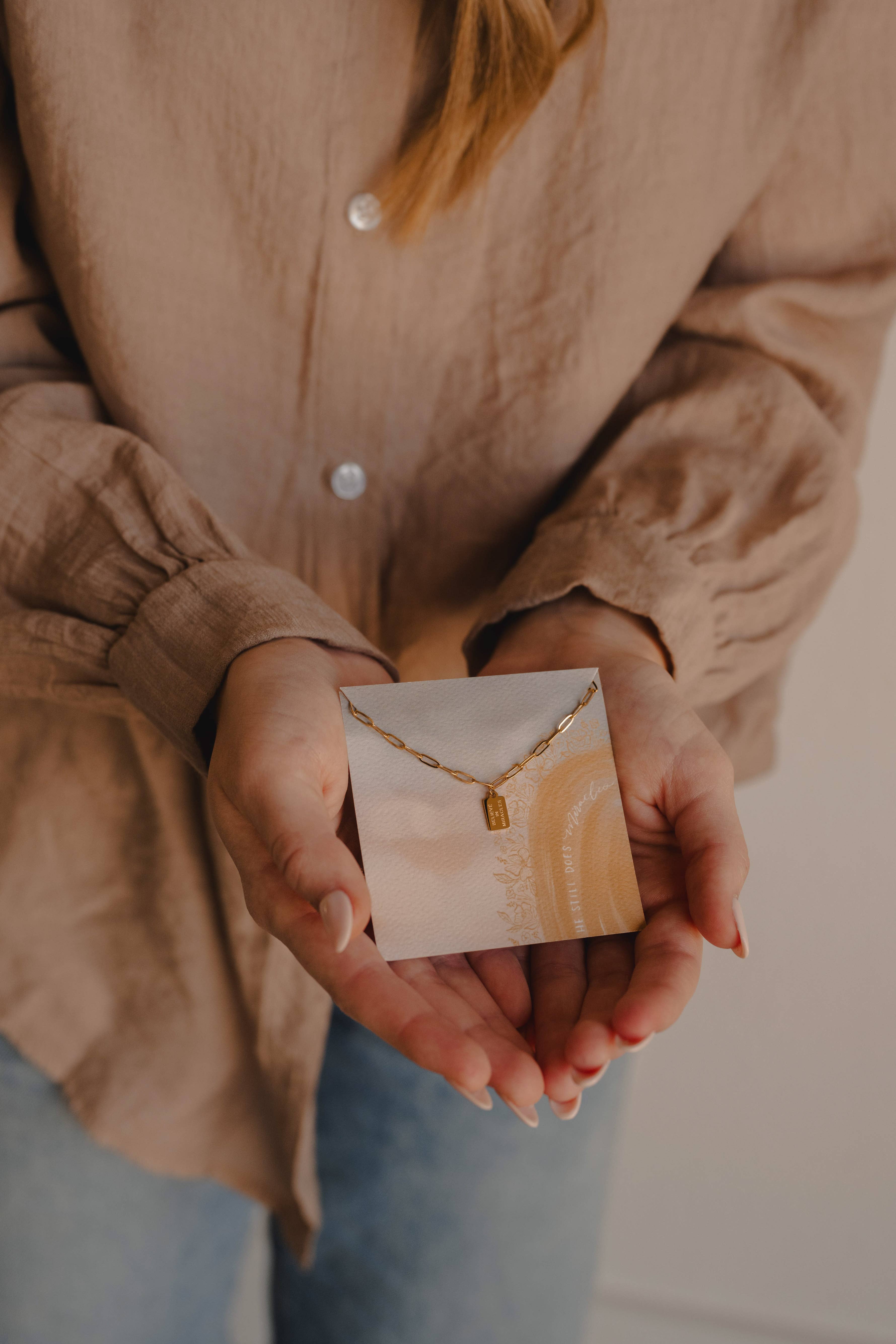 Dear Heart - Wholesale Pendant/Charm Necklace - Believe In Miracles Mini Tag Necklace | Christian Jewelry4