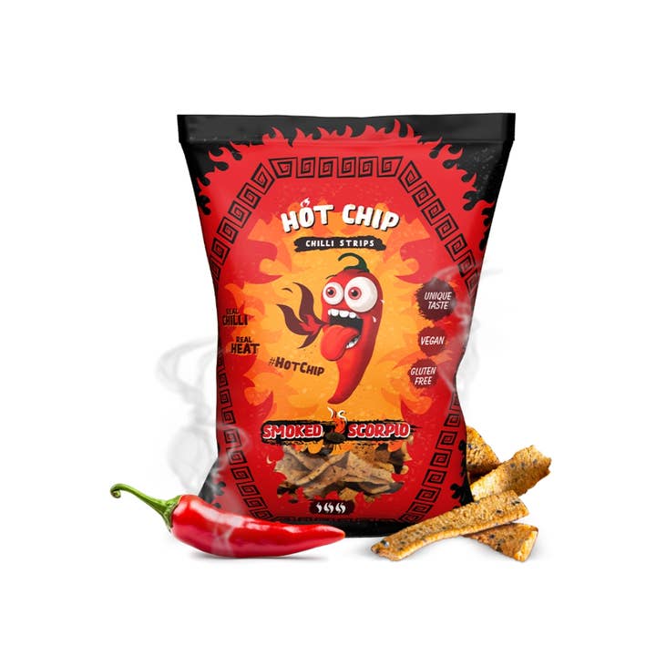 Hot Chip Strips Smoked Scorpio 20×80 g pour la vente par CargoPirate