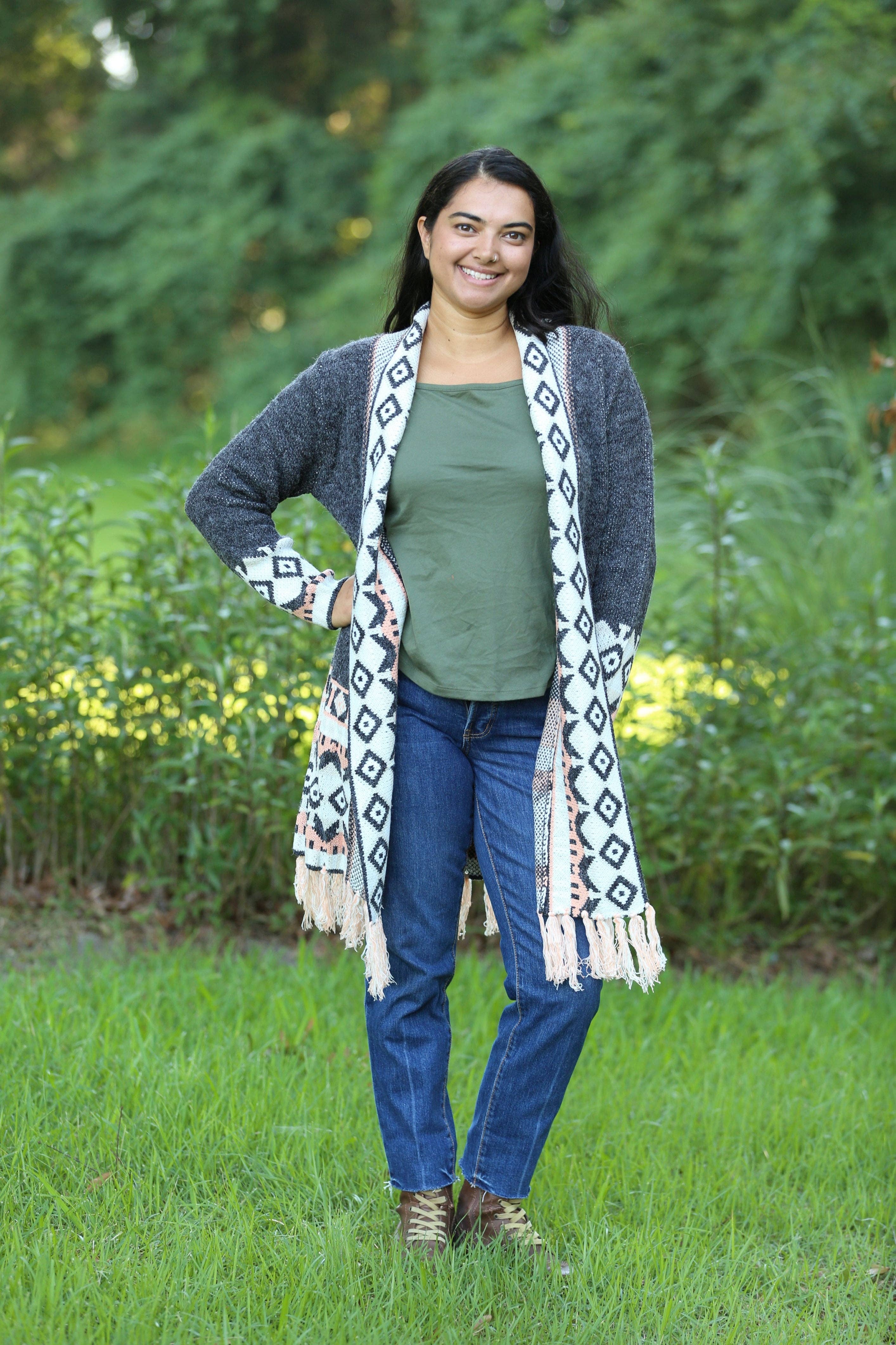 Sacred Threads - Wholesale Cardigan - Women's - Rustic Charm Knit Boho Cardigan with Tassel3