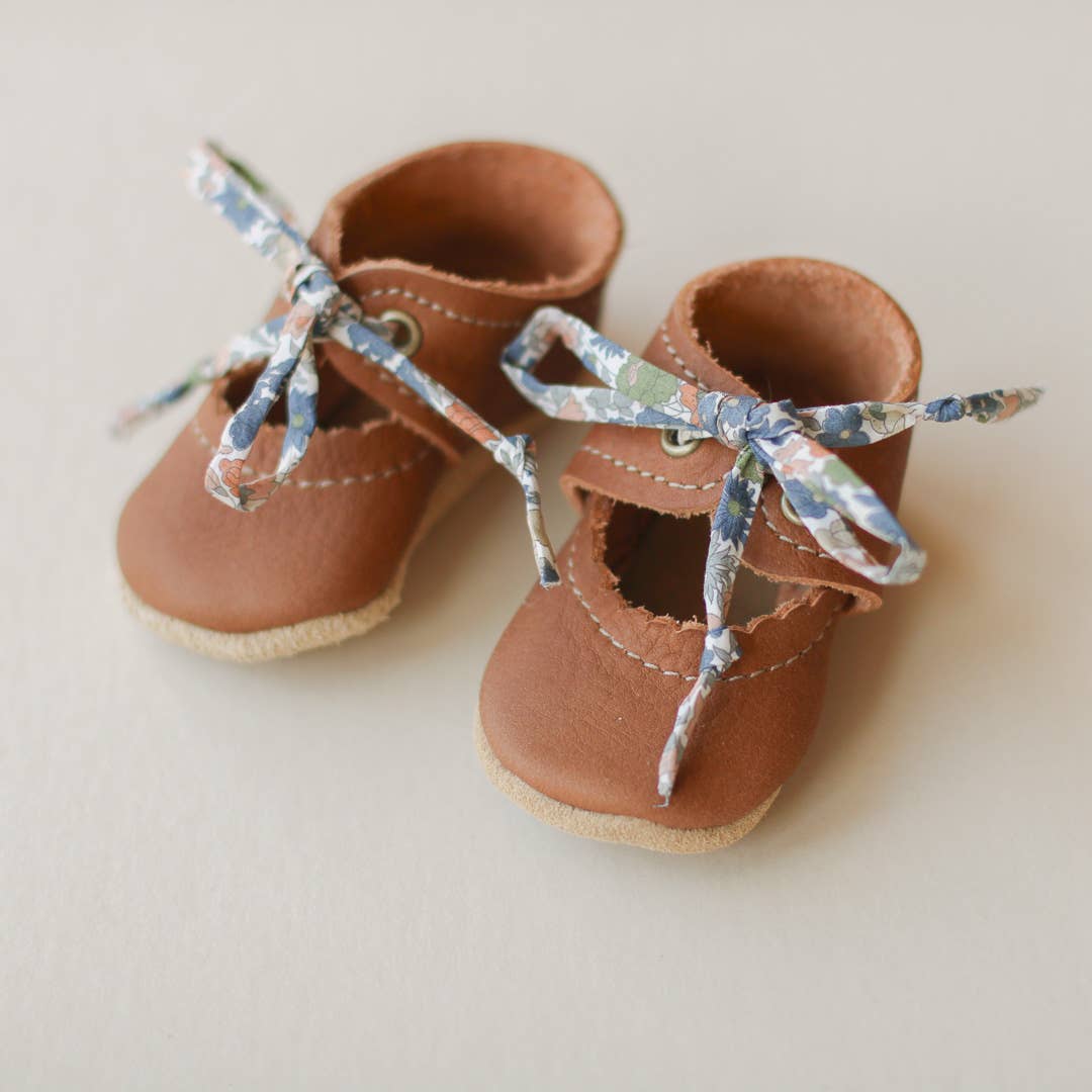 Sun & Lace - Wholesale Crib Shoes - Baby - Tie Baby Mary Janes in Walnut | Baby Girl Shoes4