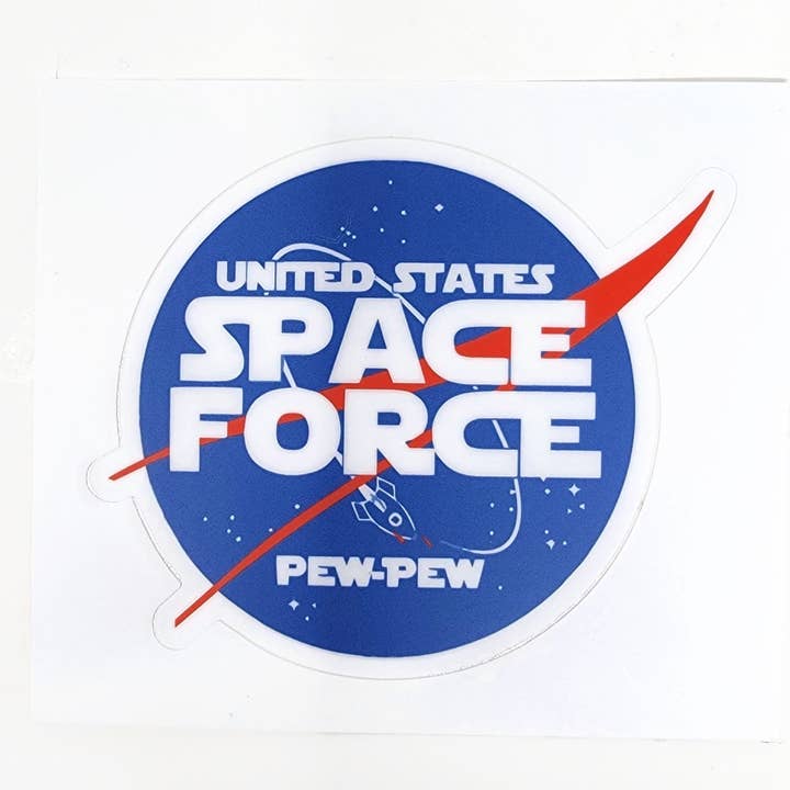 Vinyl Sticker -Space Force Pew Pew for wholesale by Candlelit Desserts