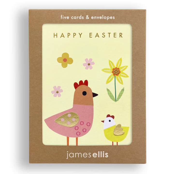 Easter Chickens Minnows pk of 5 cards for wholesale by James Ellis
