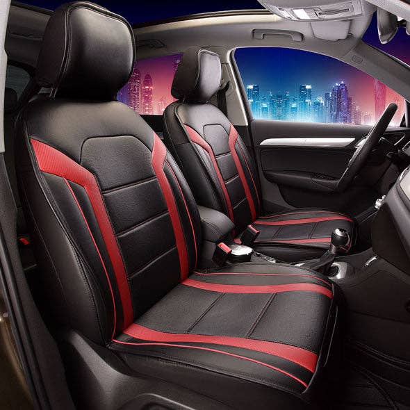 Cojines de asiento futuristas de piel sintética, juego frontal rojo para venta al por mayor de FH GROUP