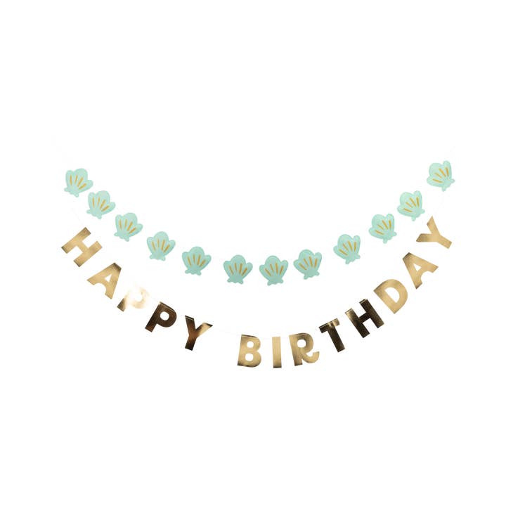 My Mind’s Eye - Wholesale Party Sign/Banner - PLMER03 - Mermaid Happy Birthday Puffy Felt Banner2