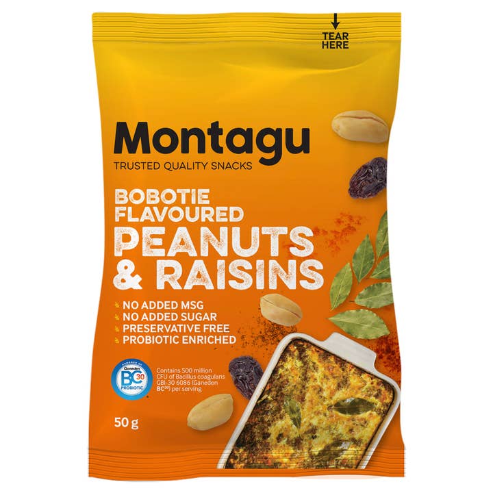 Montagu: Roasted Peanuts & Raisins Mix – Bobotie Flavoured 50g for wholesale by Mahdina
