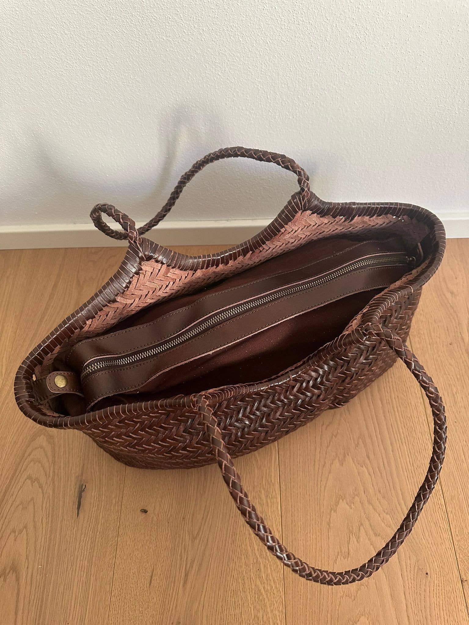 Zhade – Sacola - Mulher por atacado – DORA PREMIUM - grande entrançada à mão em pele genuína10