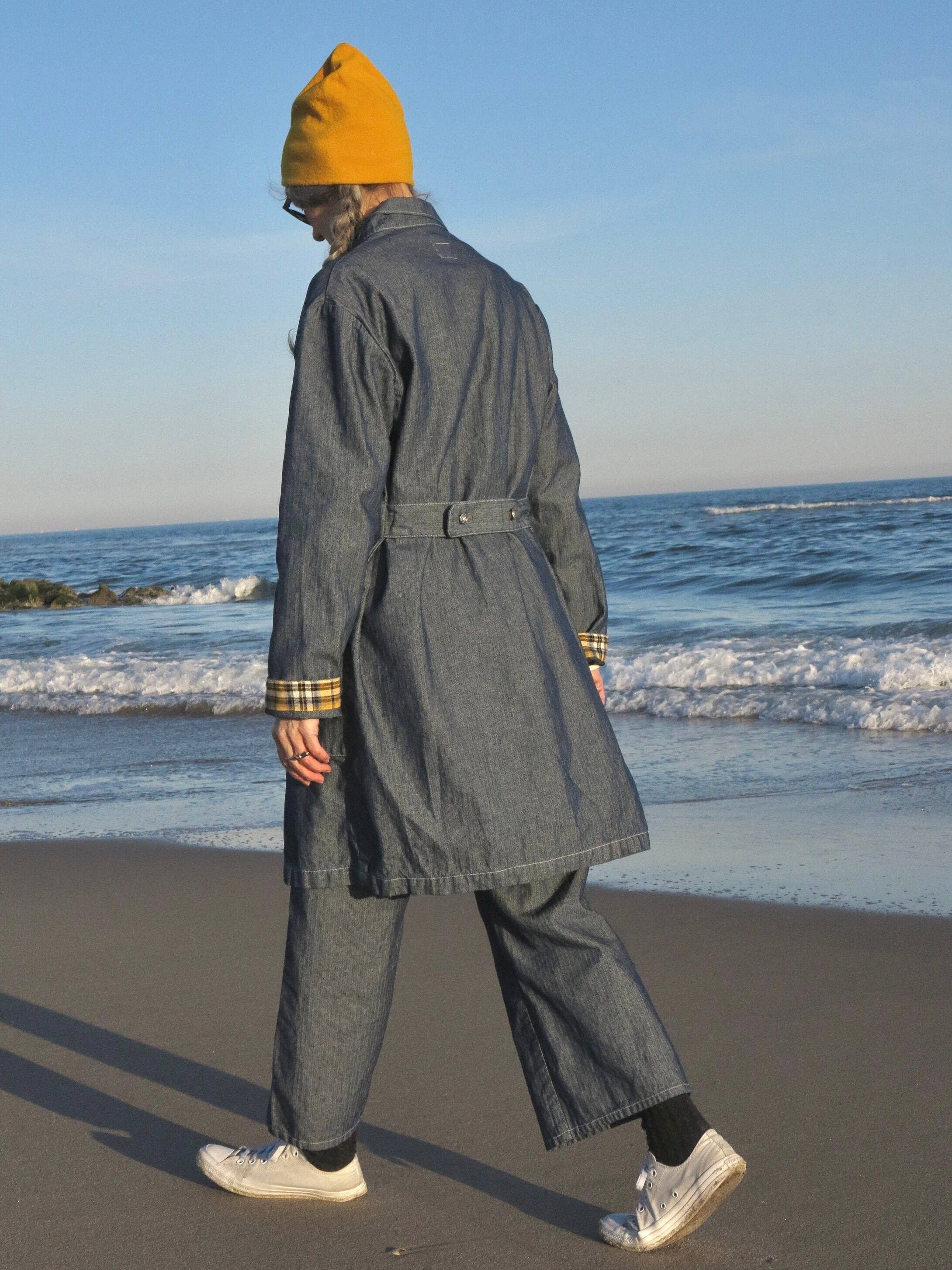 UQNATU - Wholesale Coat - Women's - Indigo Herringbone Lab Coat2