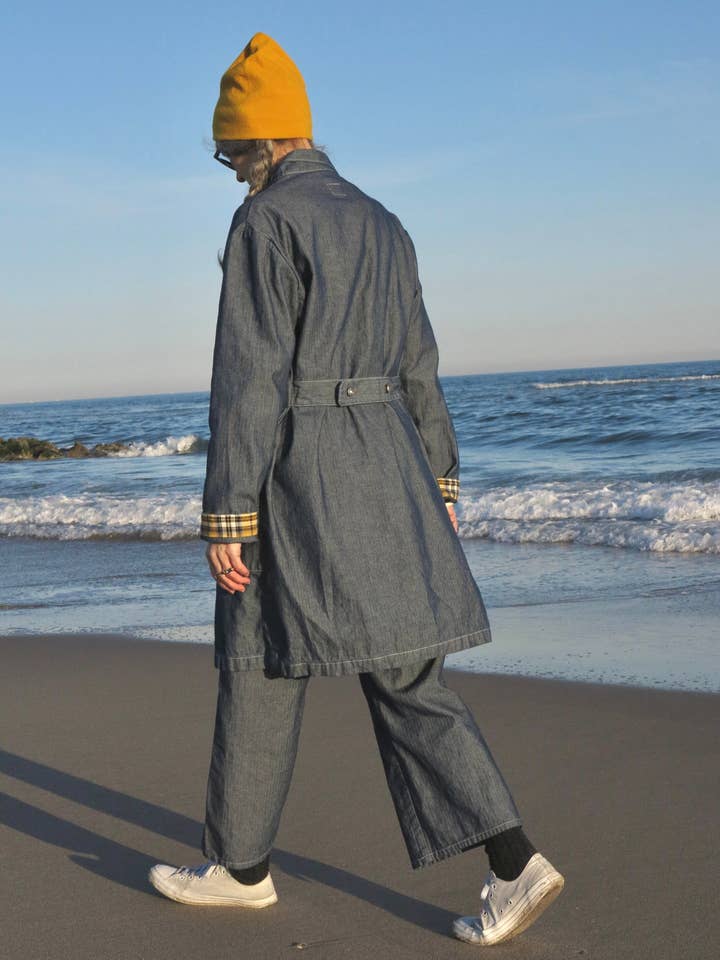 UQNATU - Wholesale Coat - Women's - Indigo Herringbone Lab Coat2