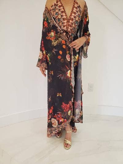 Ranee's - Wholesale Kimono - Women's - 684 black floral duster - BACK IN STOCK2