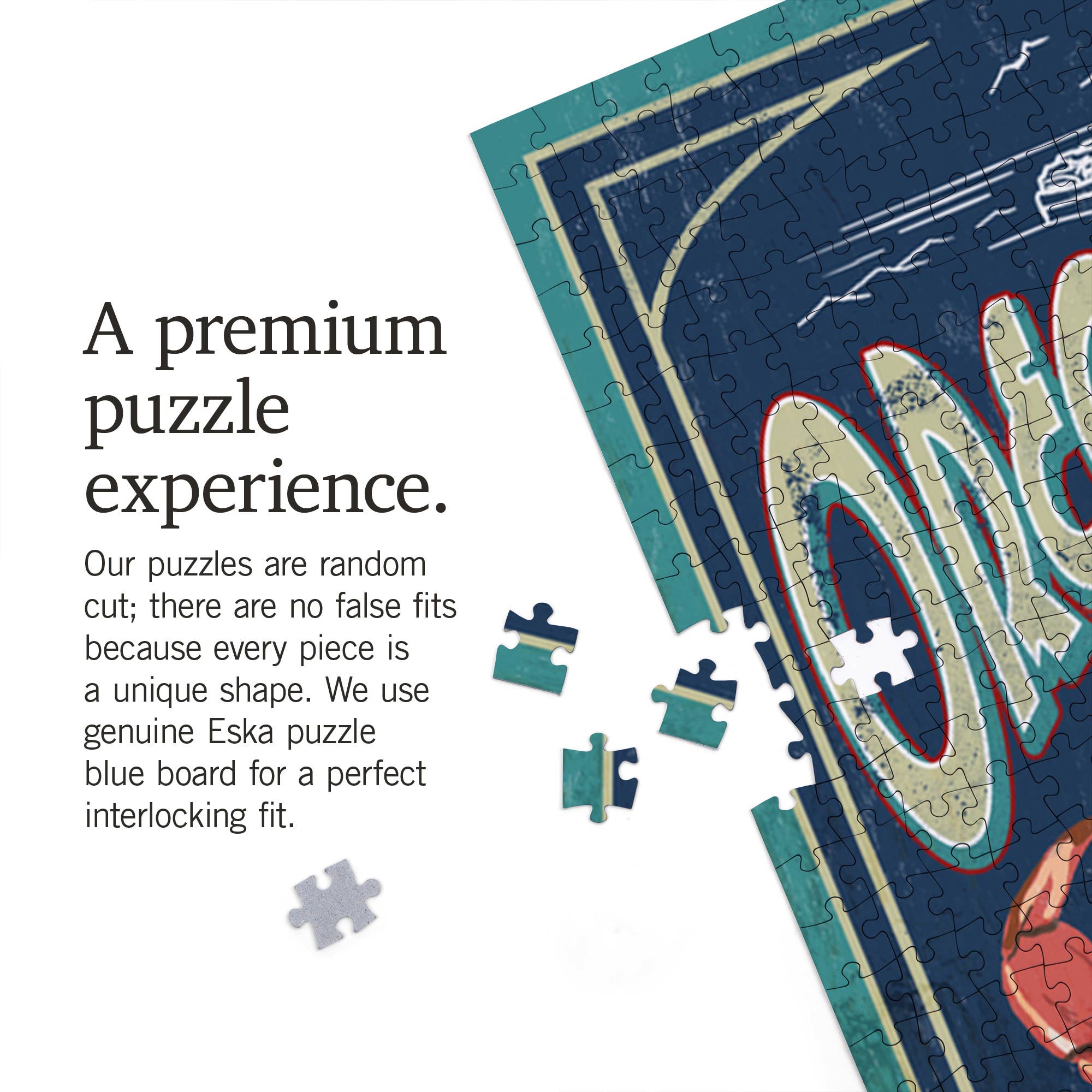 Lantern Press - Wholesale Puzzle - Adult - 1000 PIECE PUZZLE Oregon Coast, Dungeness Crab Vintage3