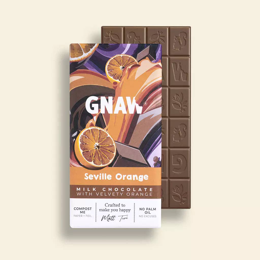 GNAW Chocolate – wholesale Chocolate bar – Seville Orange - Milk Chocolate Bar
