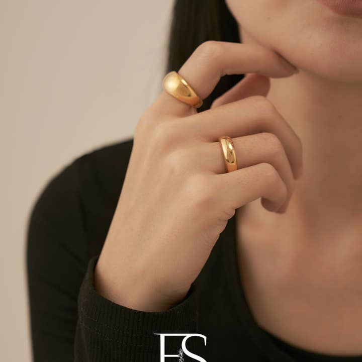 Furano Studio - Wholesale Band/Stacked Ring - Gold Bubble Circle Ring3