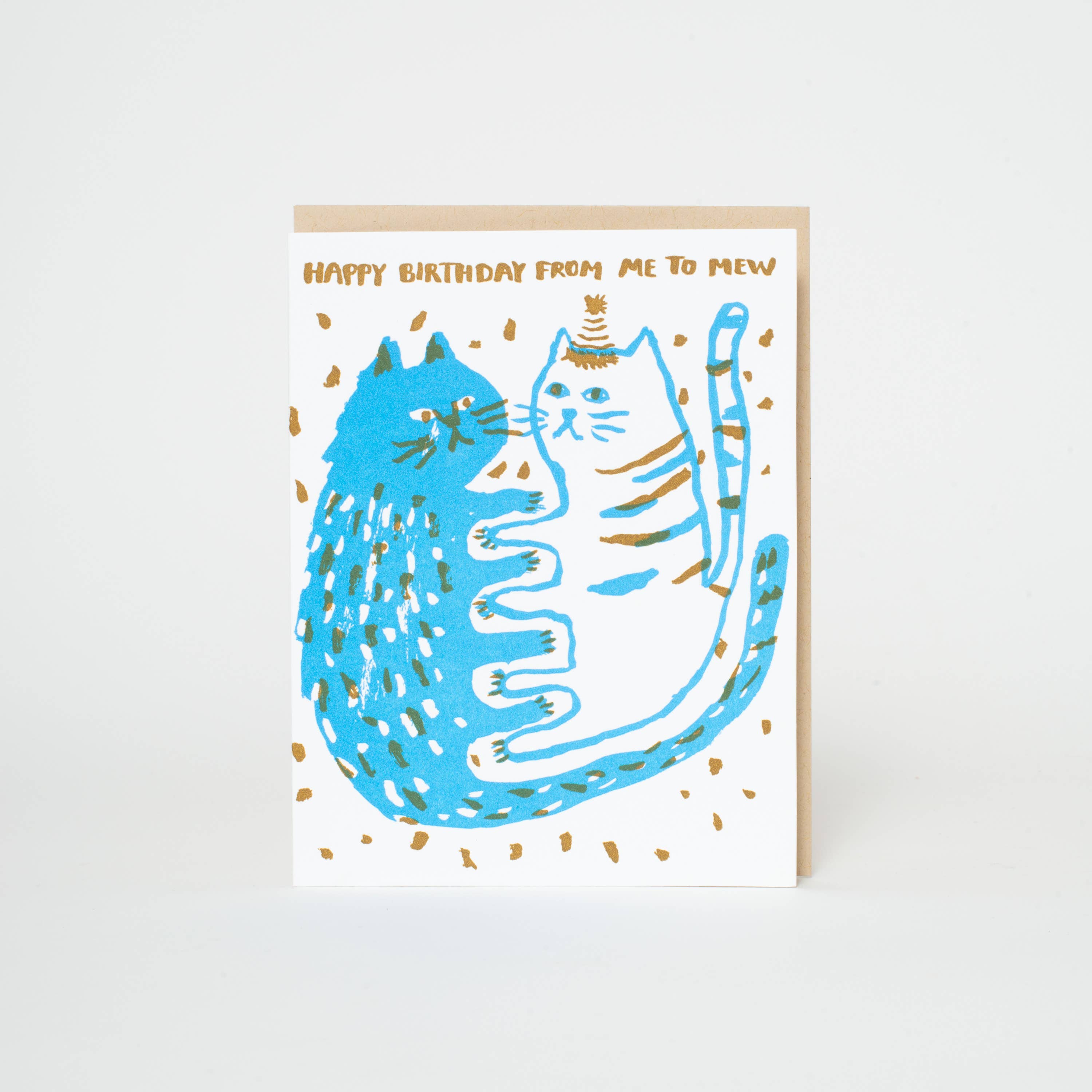 Egg Press Manufacturing - Wholesale Birthday Card - Birthday Me to Mew Cats Letterpress Greeting Card by Egg Press1