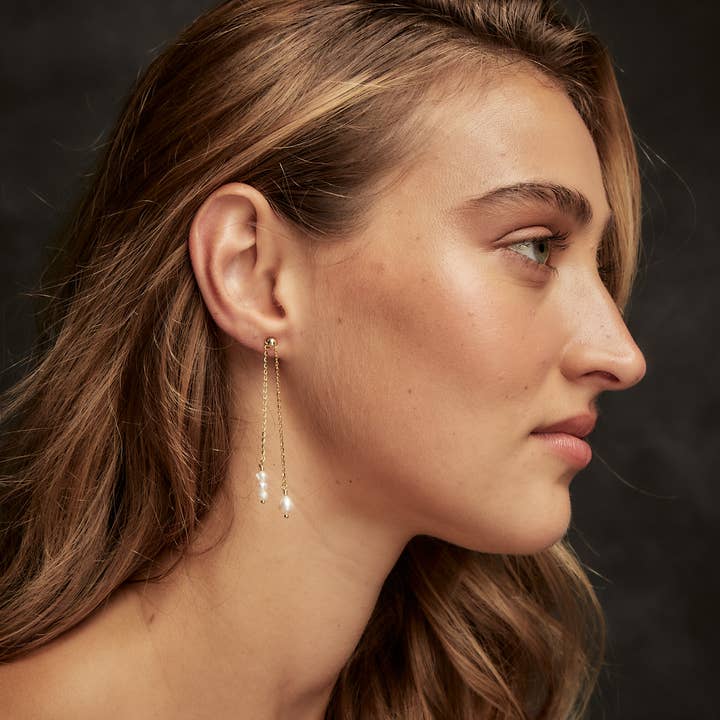 Dove Grey Accessories - Wholesale Dangle Earrings - PENNY PEARL DROP EARRINGS