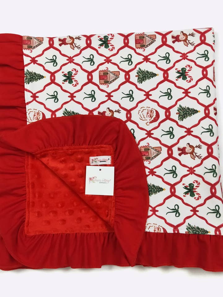 Trellis Christmas Blanket for wholesale by Clover Cottage