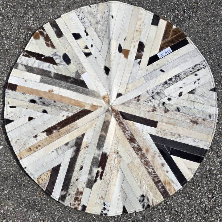 Ranchers Closet - Wholesale Rug Pad - Modern Cowhide Carpet - Leather Patchwork , Western Rug7