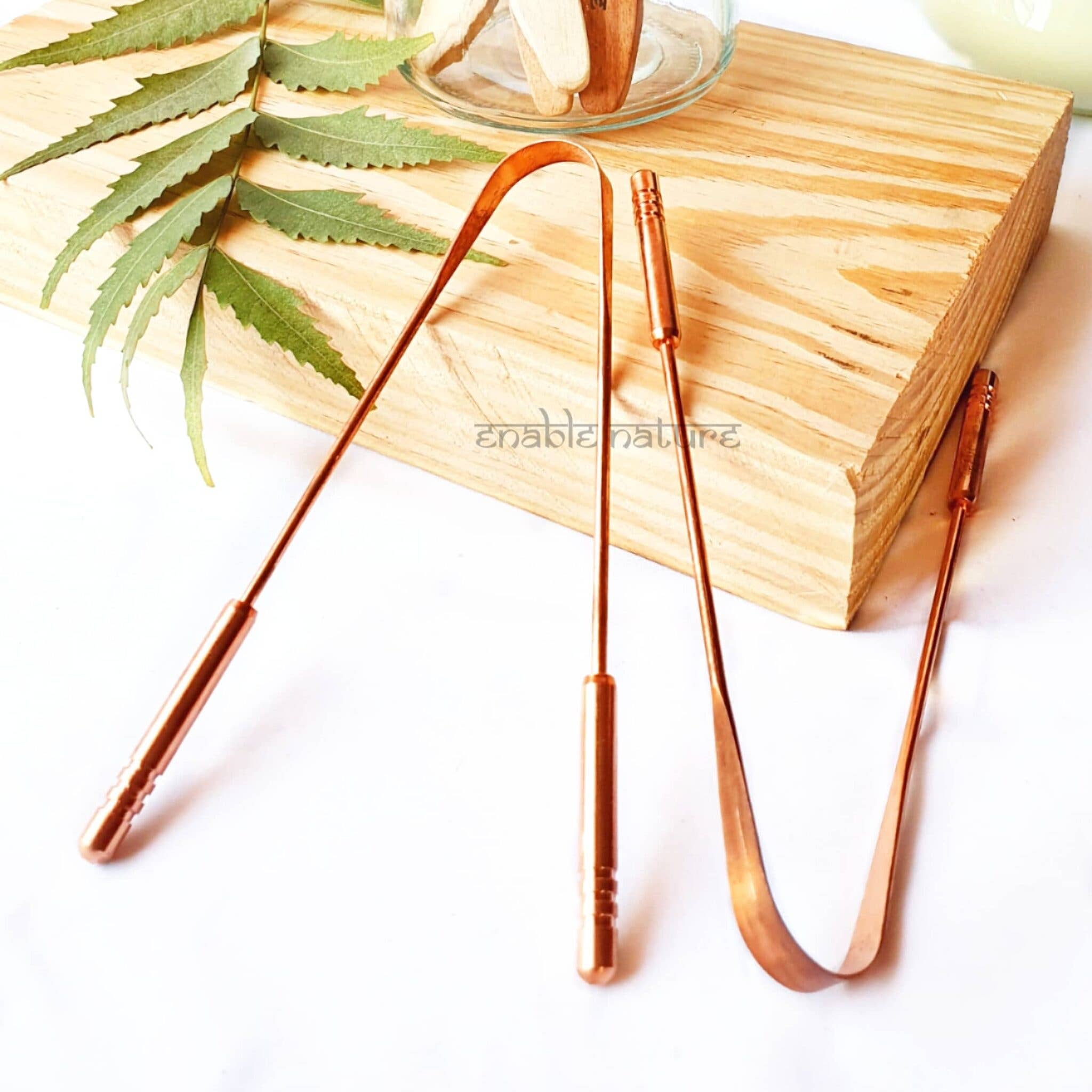 Enable Nature - Wholesale Tongue scraper - Ayurvedic Pure Copper Tongue Cleaner2