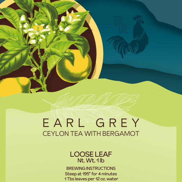 Earl Grey Ceylon Black Loose Leaf Tea Bergamot (1 lb bag) for wholesale by Red Rooster Coffee Roaster