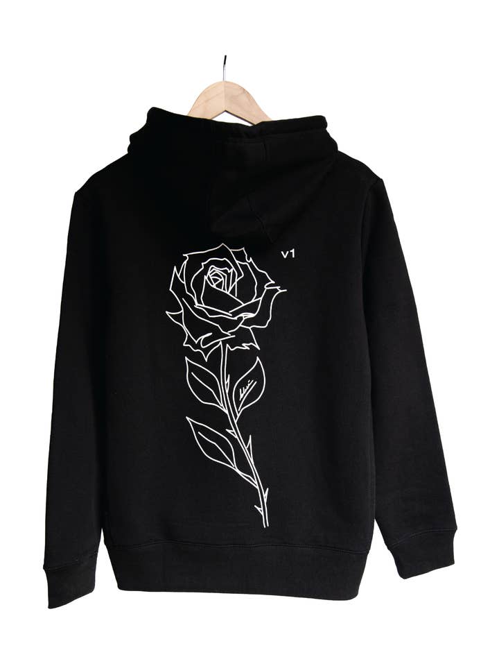 Rose Garden / Organic Sweatshirt / Black for wholesale by Blasé Affair