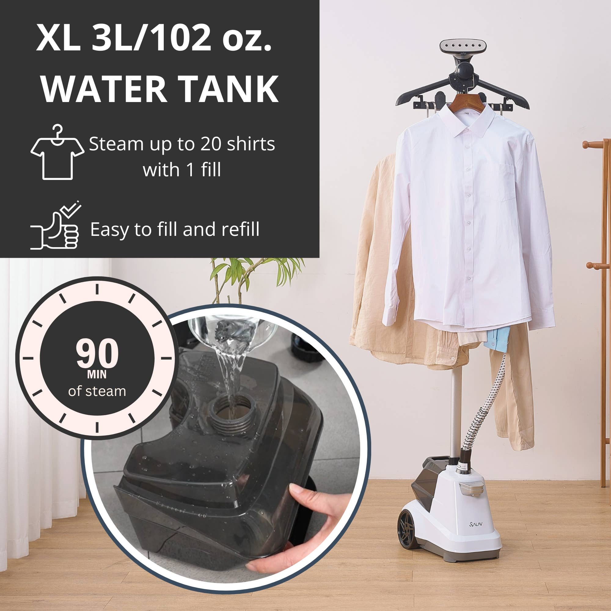 Salav-True & Tidy – Máquina de engomar a vapor por atacado – Passadeira a Vapor Comercial Salav com Desligamento Automático Integrado14