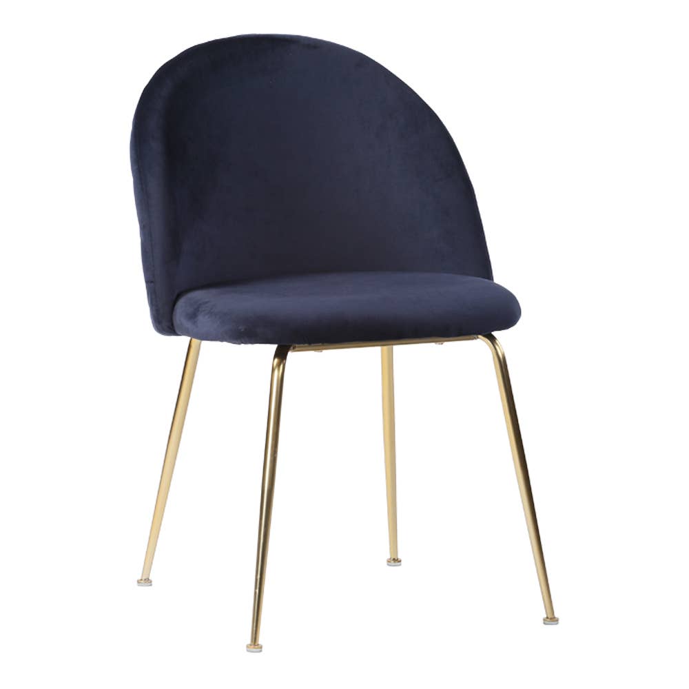 Geneve Dining Chair - Chair blue in velvet w. legs for wholesale on Faire0