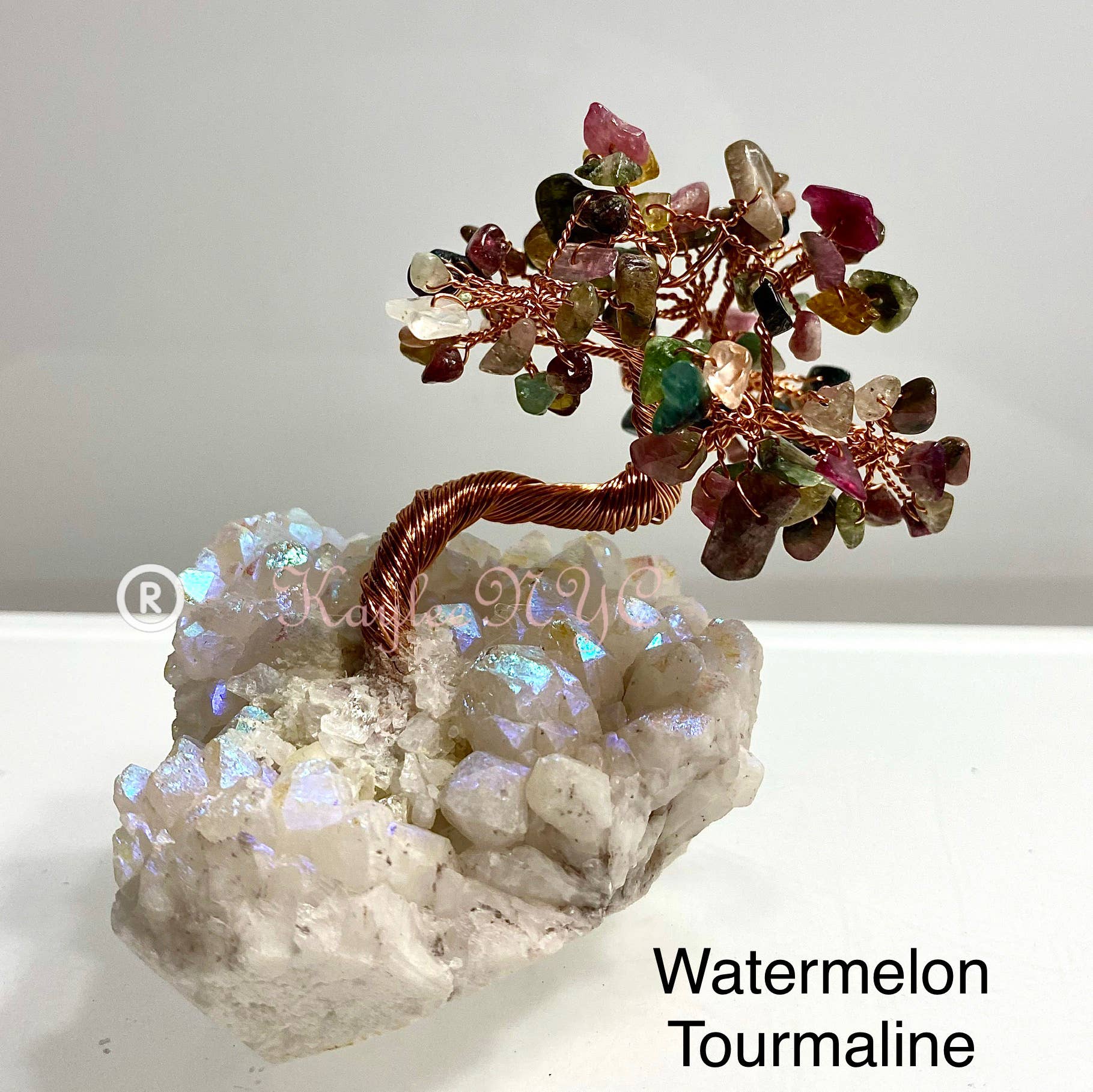 KayleeNYC - Wholesale Spiritual Stone/Crystal - Bonsai Tree with Angel Aura Base Crystal5