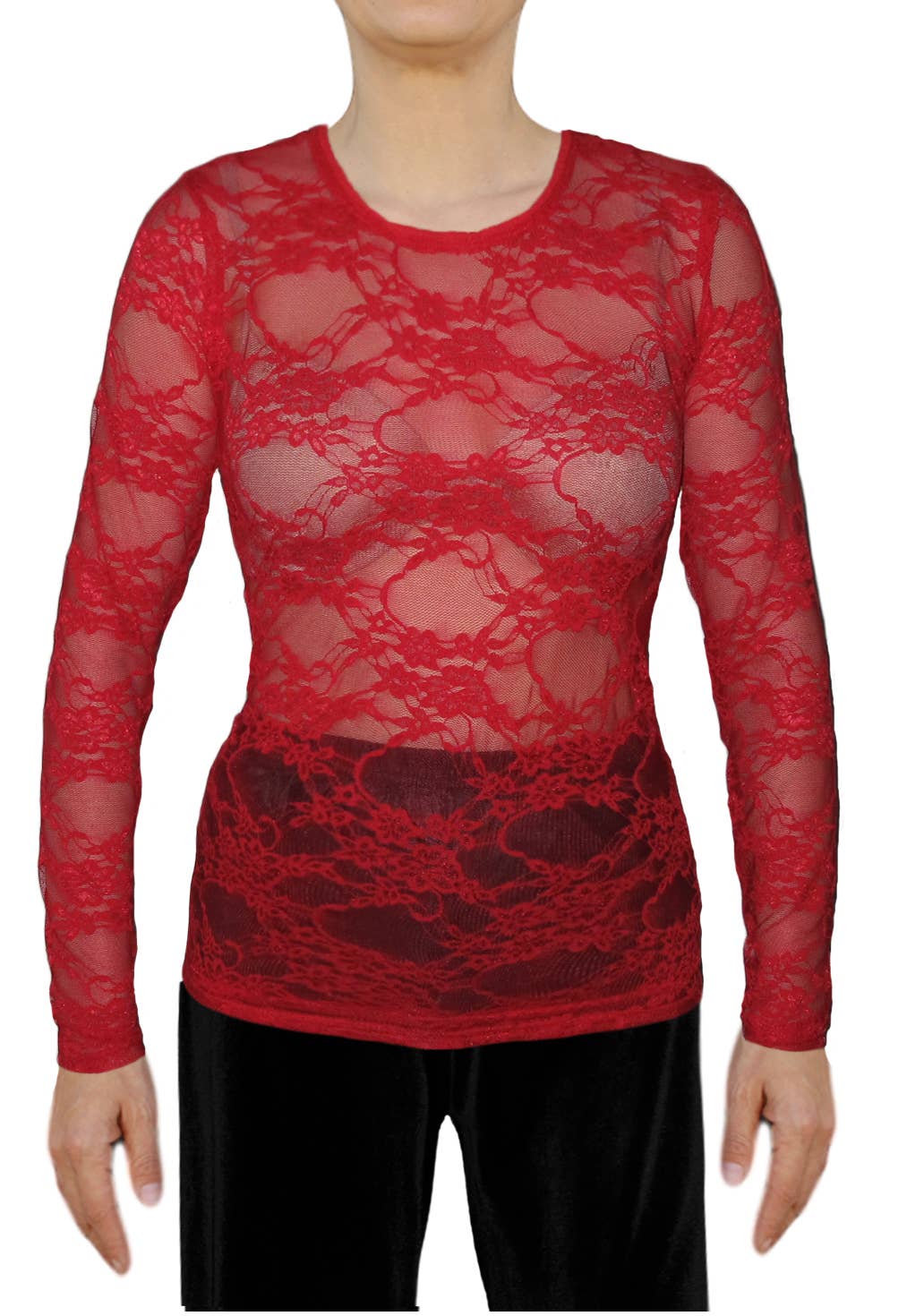 Ooh la la – Großhandel Bluse – Damen – Ooh La La Longsleeve aus Stretch-Spitze6