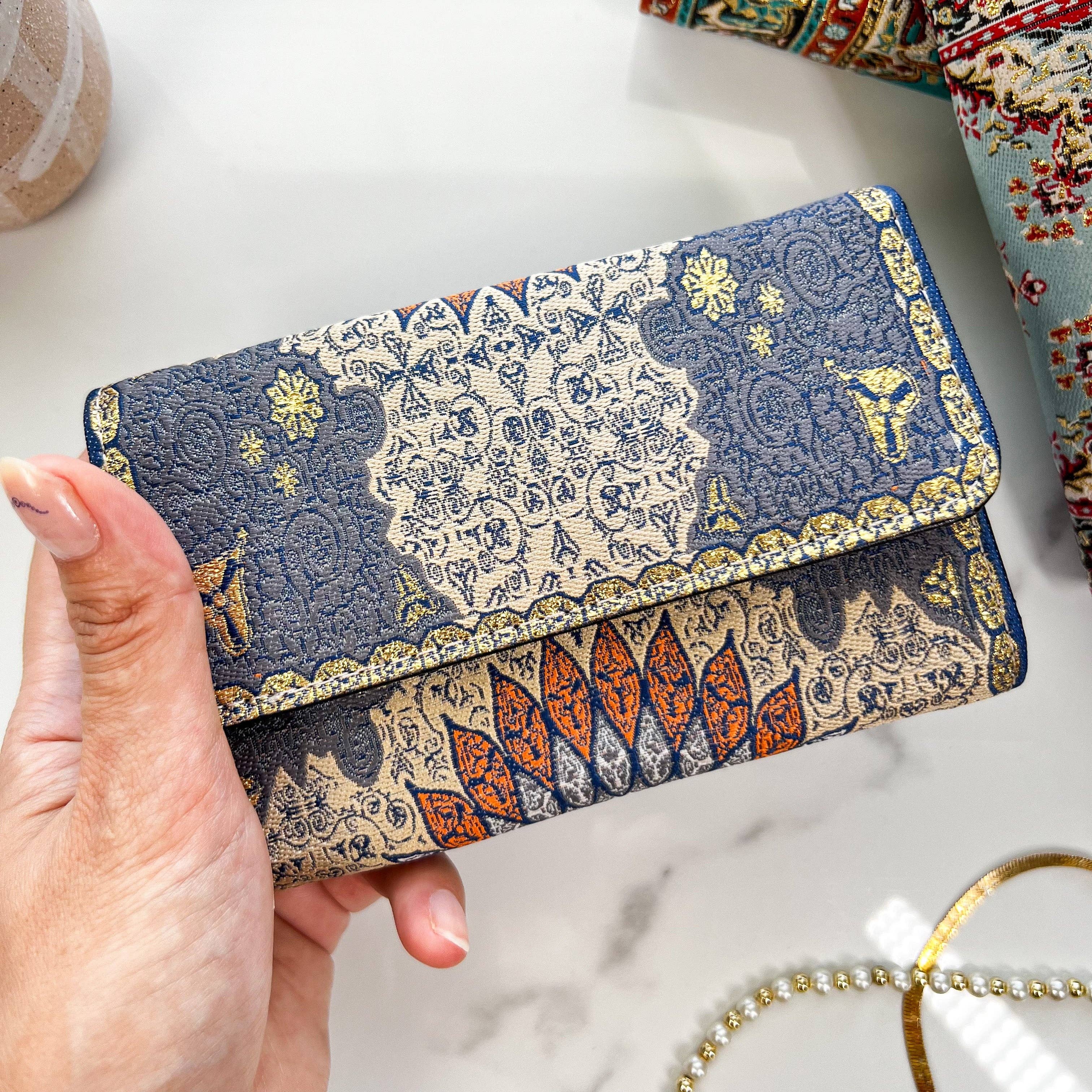 Umays Boho – wholesale Plånbok - Dam – Boho-plånbok för kvinnor med mattliknande brokadmönster3