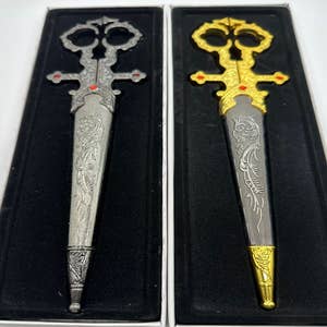 Renaissance Medieval Scissors Silver Dagger 10 Dirk Knife Sword Steel Blade