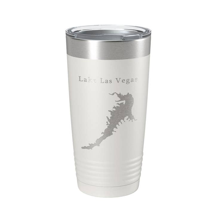 Lake Las Vegas Map Tumbler reismok geïsoleerde lasergegraveerde koffiekop Nevada 20 oz voor wholesale door CarveBright