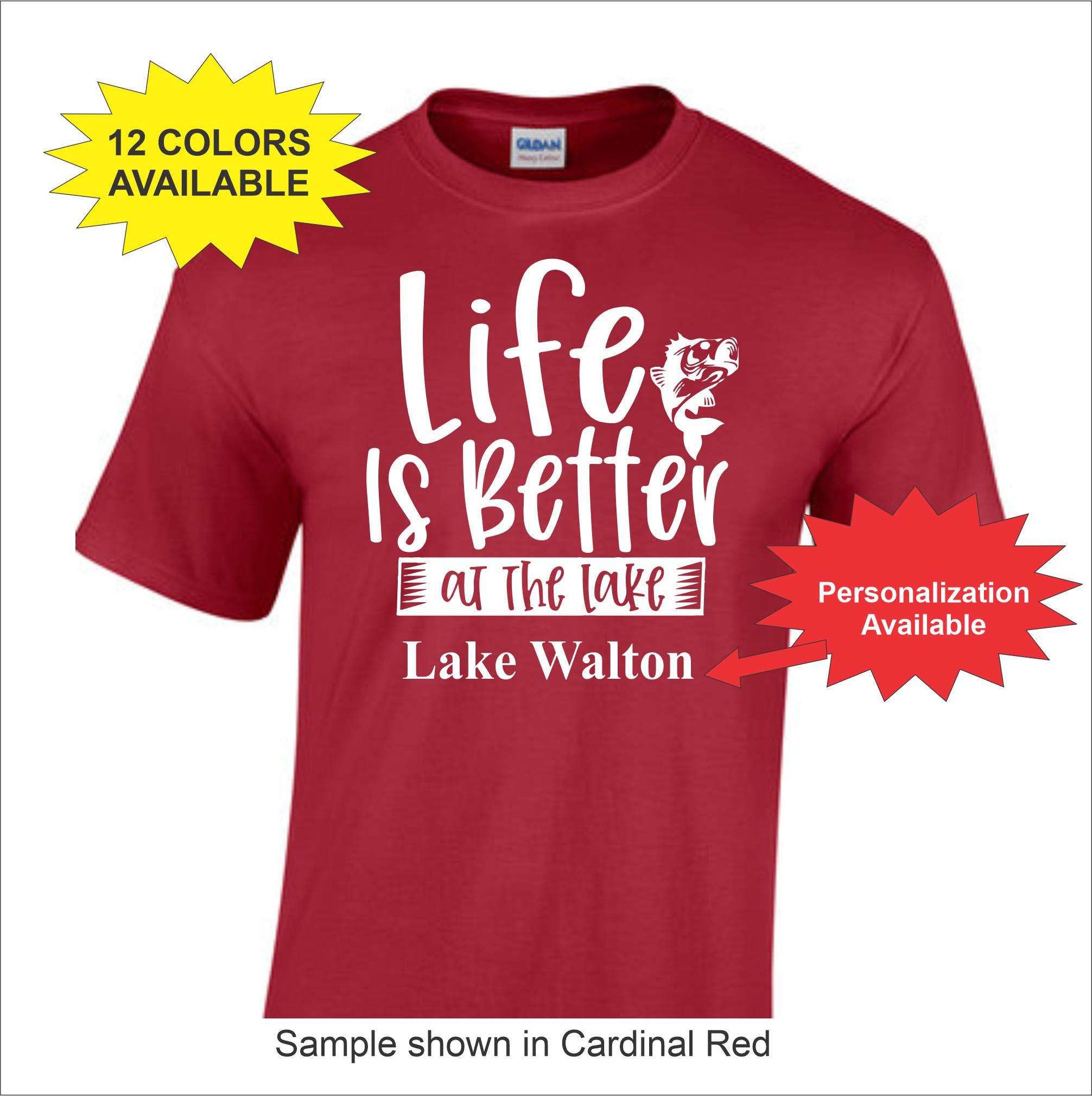 Premier Gifts and More - Vente T-shirt sérigraphié – unisexe - T-shirt La vie est meilleure au bord du lac0