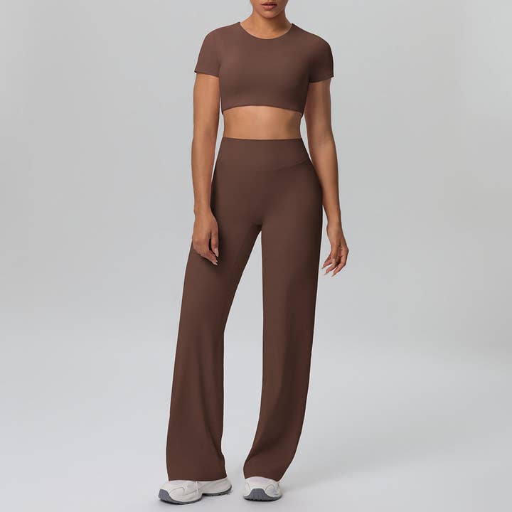 Kurzarm-T-Shirt und Hose Trainingsanzug-Set für den Großhandel von Plush Looks