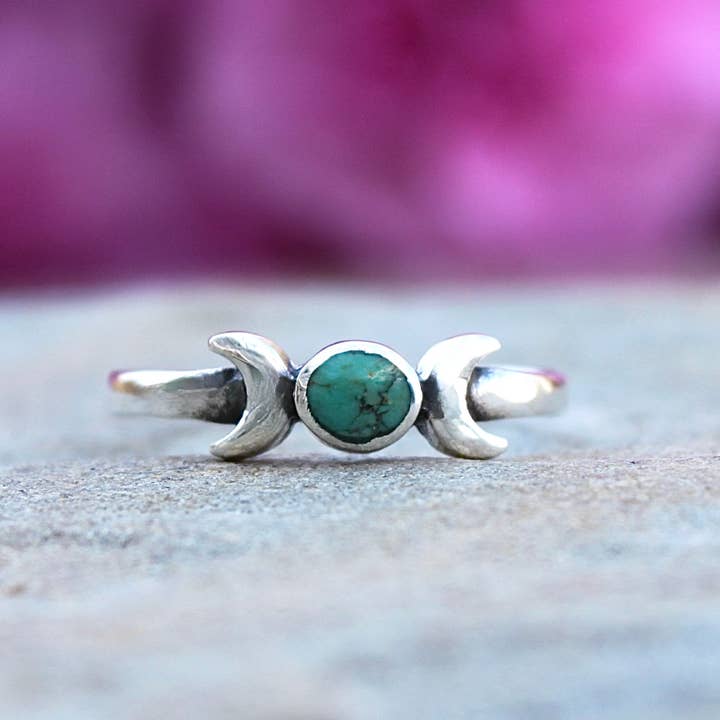 Moonrise Jewelry - Wholesale Single Stone/Solitaire Ring - R-104 Moon with Turquoise Ring1