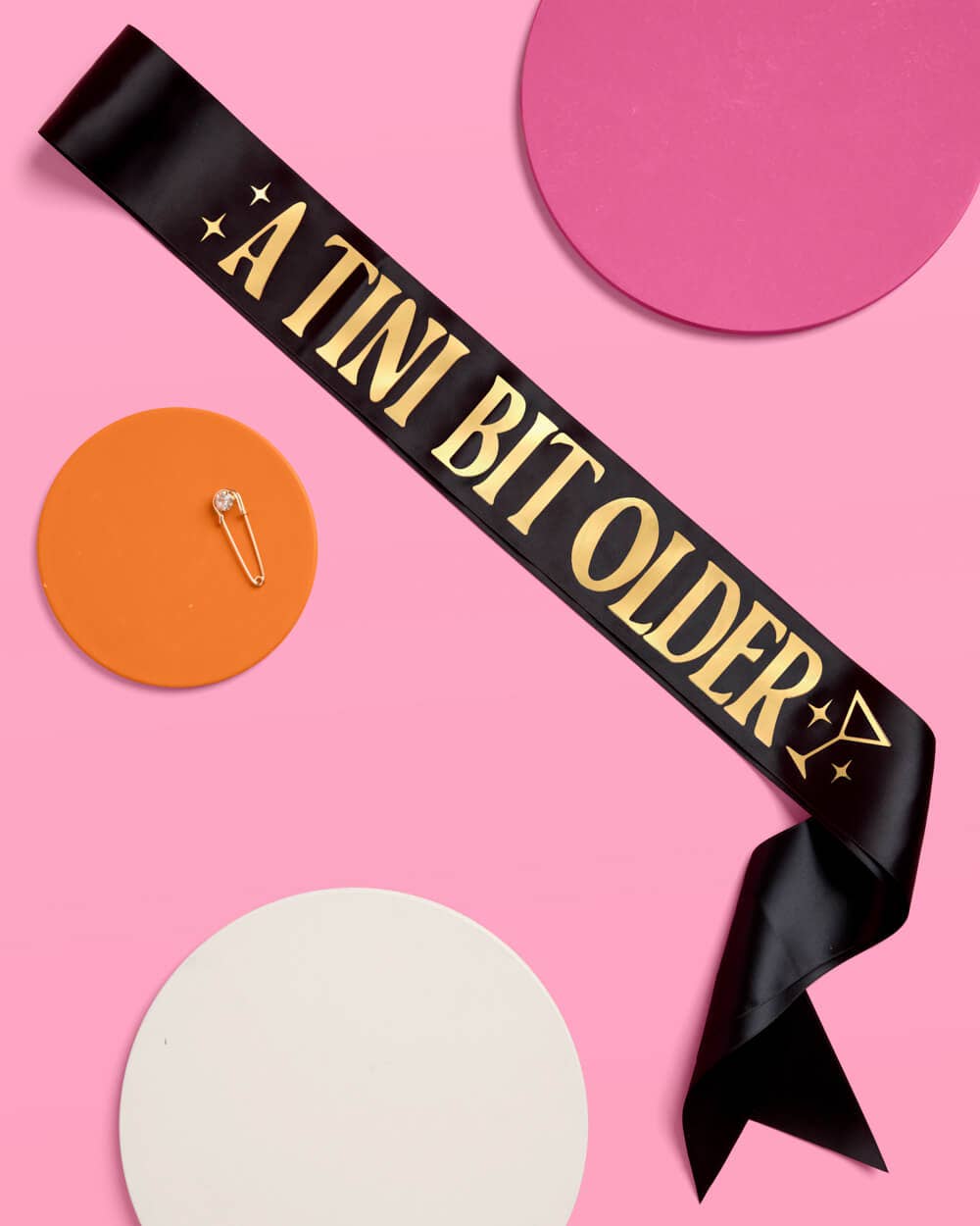 xo, Fetti - Wholesale Party Favor - Tini Bit Older Sash - black satin sash, martini party4