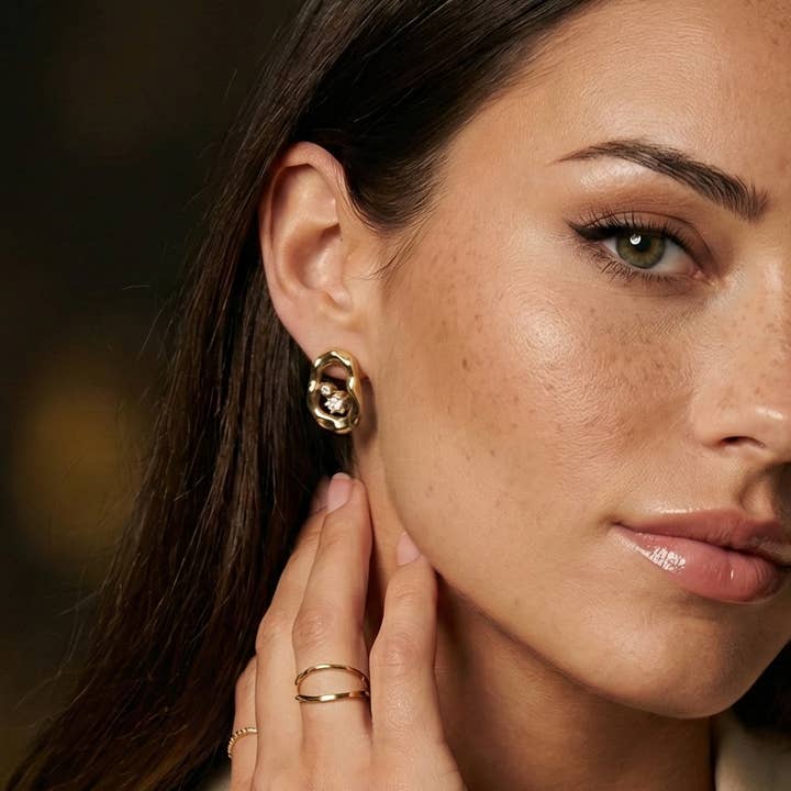 Brincos de botão - Évelyne por atacado de Lovelika