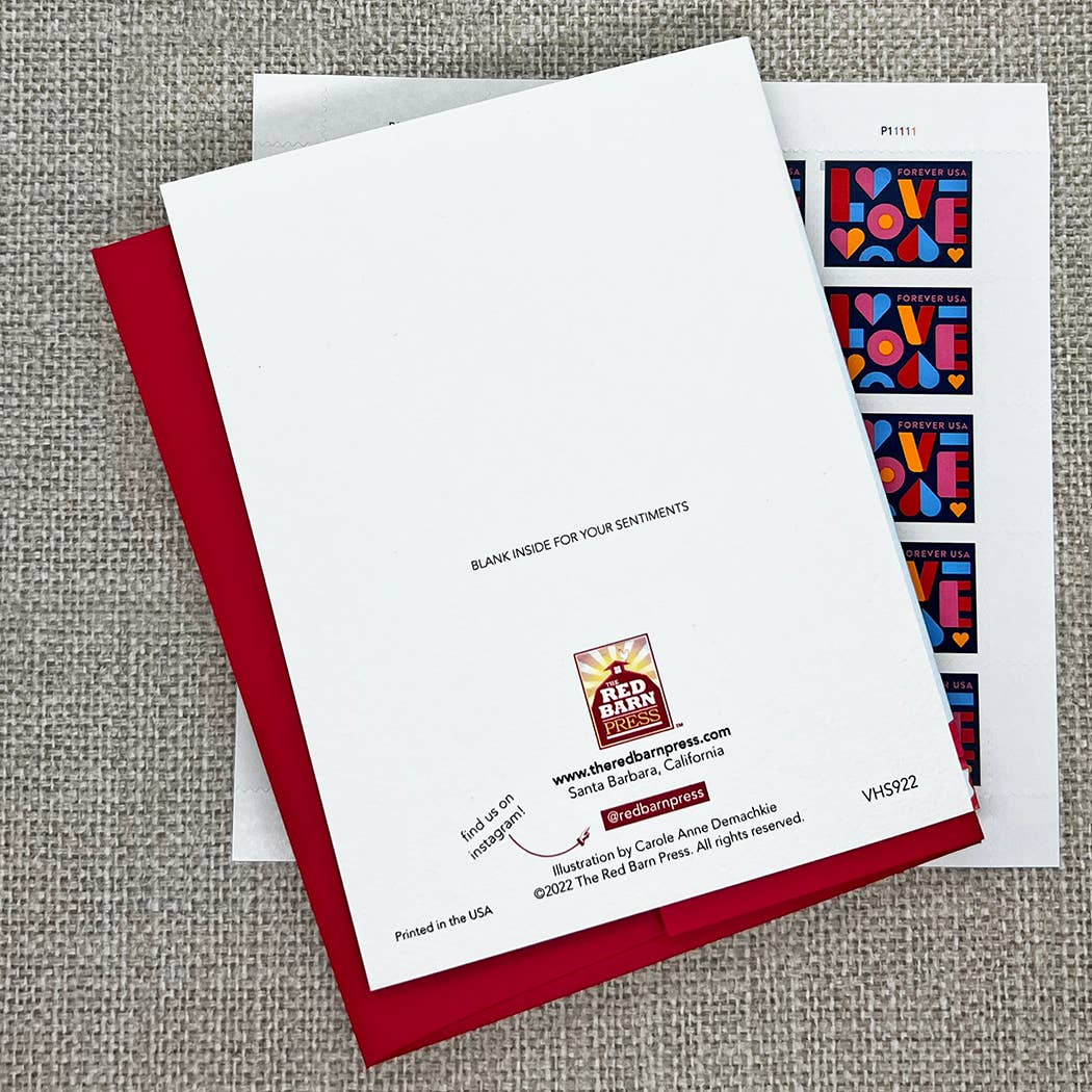 The Red Barn Press - Wholesale Valentine's Day Card - Valentine Greeting Card | Country Floral, Bird & Snapdragons1