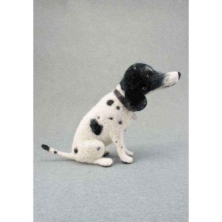Casandra, a felted dog by Gaia Golden for wholesale by Paper Bird Publishing
