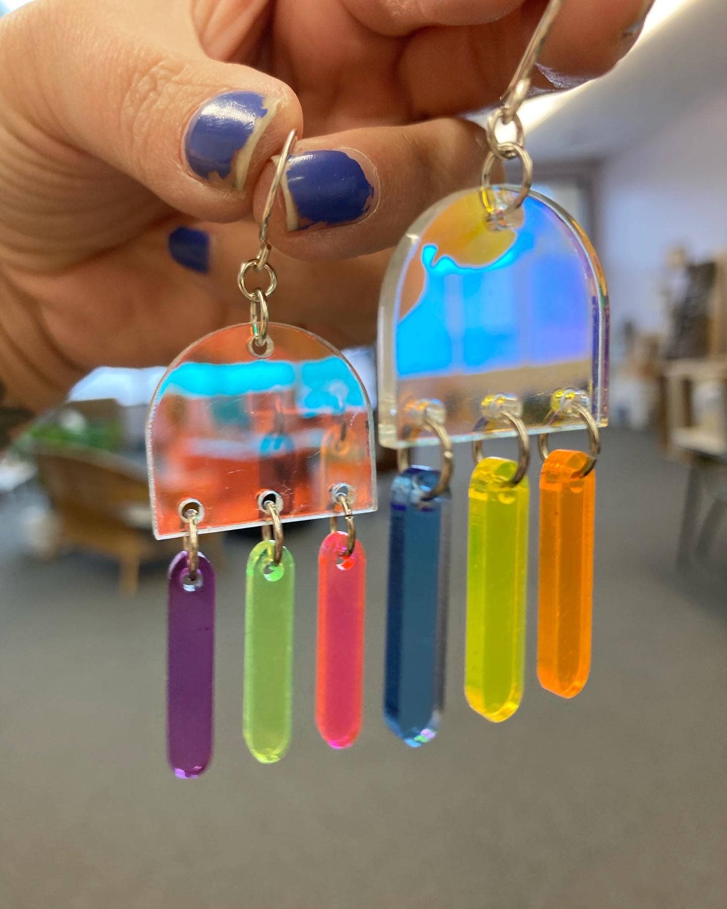 The Lost & Found - Wholesale Dangle Earrings - Hillside Earrings "Irridescent Multi"1