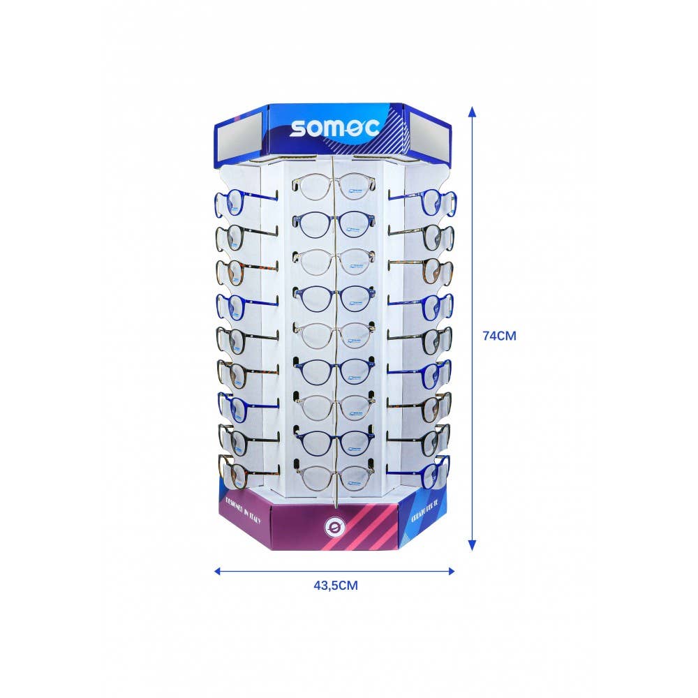 NEW VISION MILANO SRL – wholesale Retailer display – Accessories – Complete Cardboard Revolving Counter Display 54 pieces - SMC0