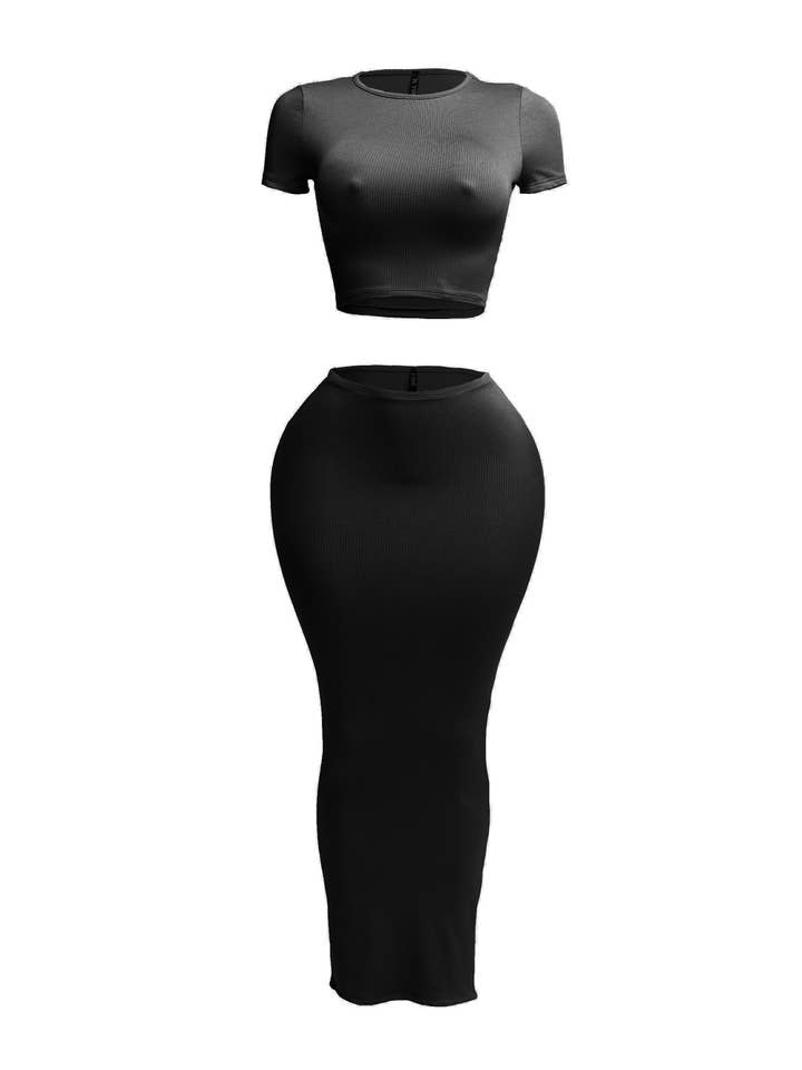 Boswell - Wholesale Top & Skirt Set - Women's - CROP TOP AND LONG SKIRTS SET4