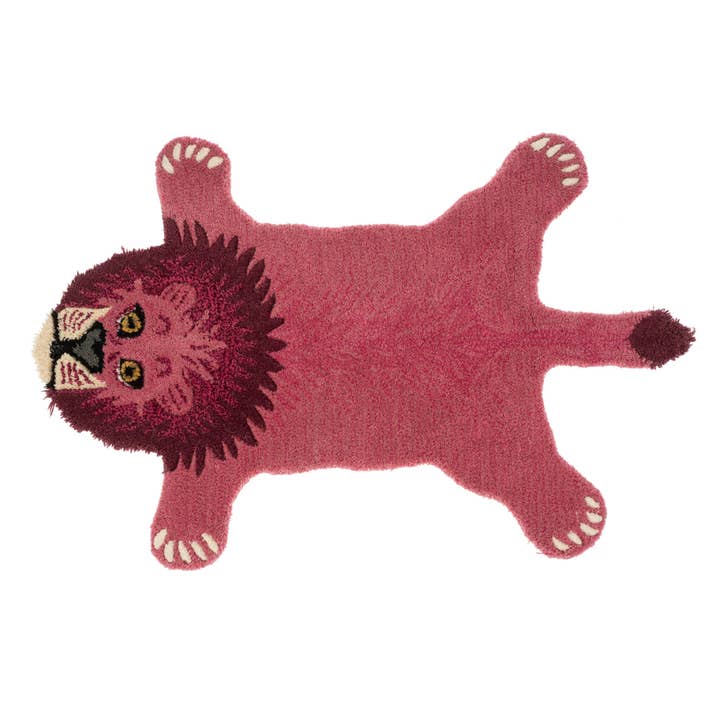 Indaba Trading - Wholesale Area Rug - Kids & Baby - Animal Mat, Pink Lion - 2x3