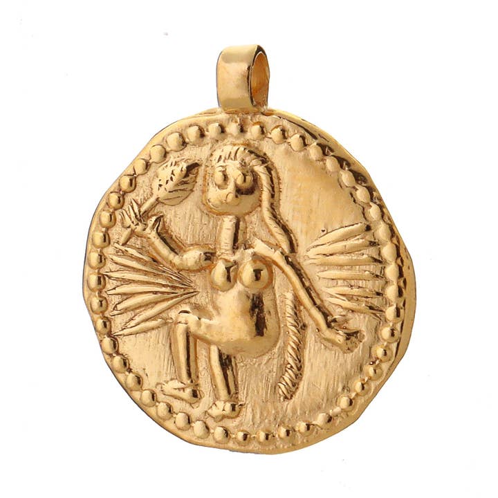 Virgo Zodiac Charm - Gold for wholesale by Goddess Charms