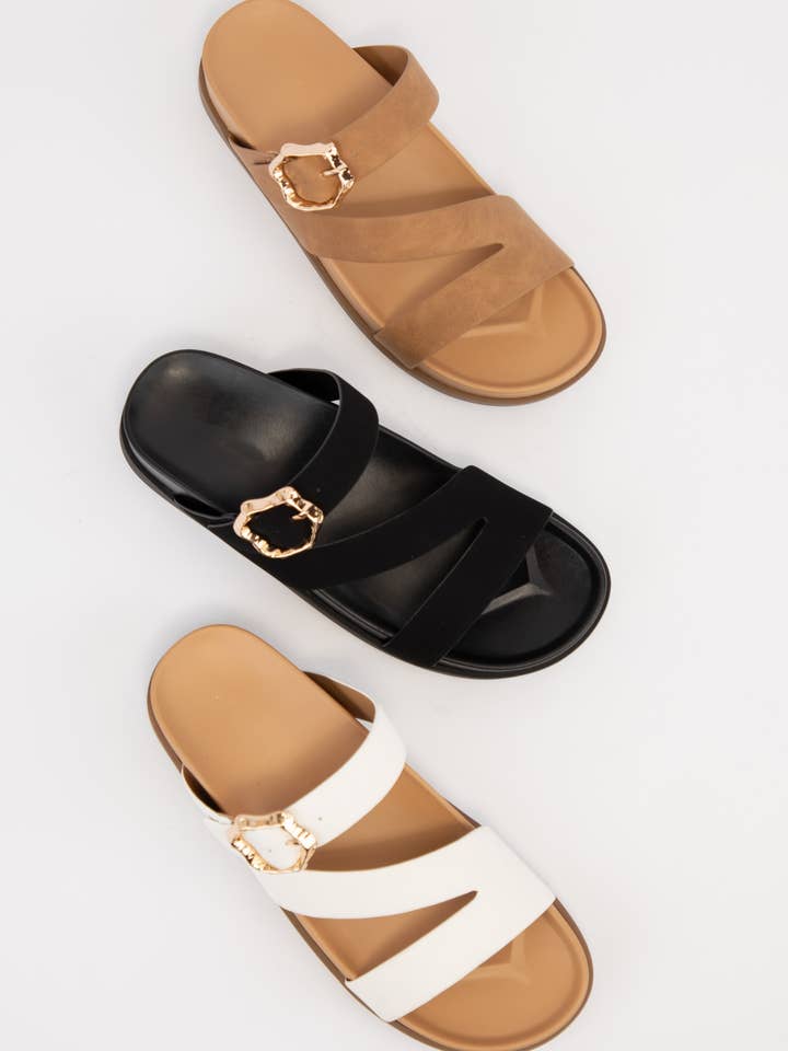 ASTRID ASYMMETRIC STRAP HEXAGON BUCKLE SANDALS for wholesale by CCOCCI