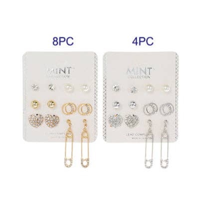Atlas Fashion - Wholesale Jewelry Set - 6 Pair Paperclip Stud Earring Set1