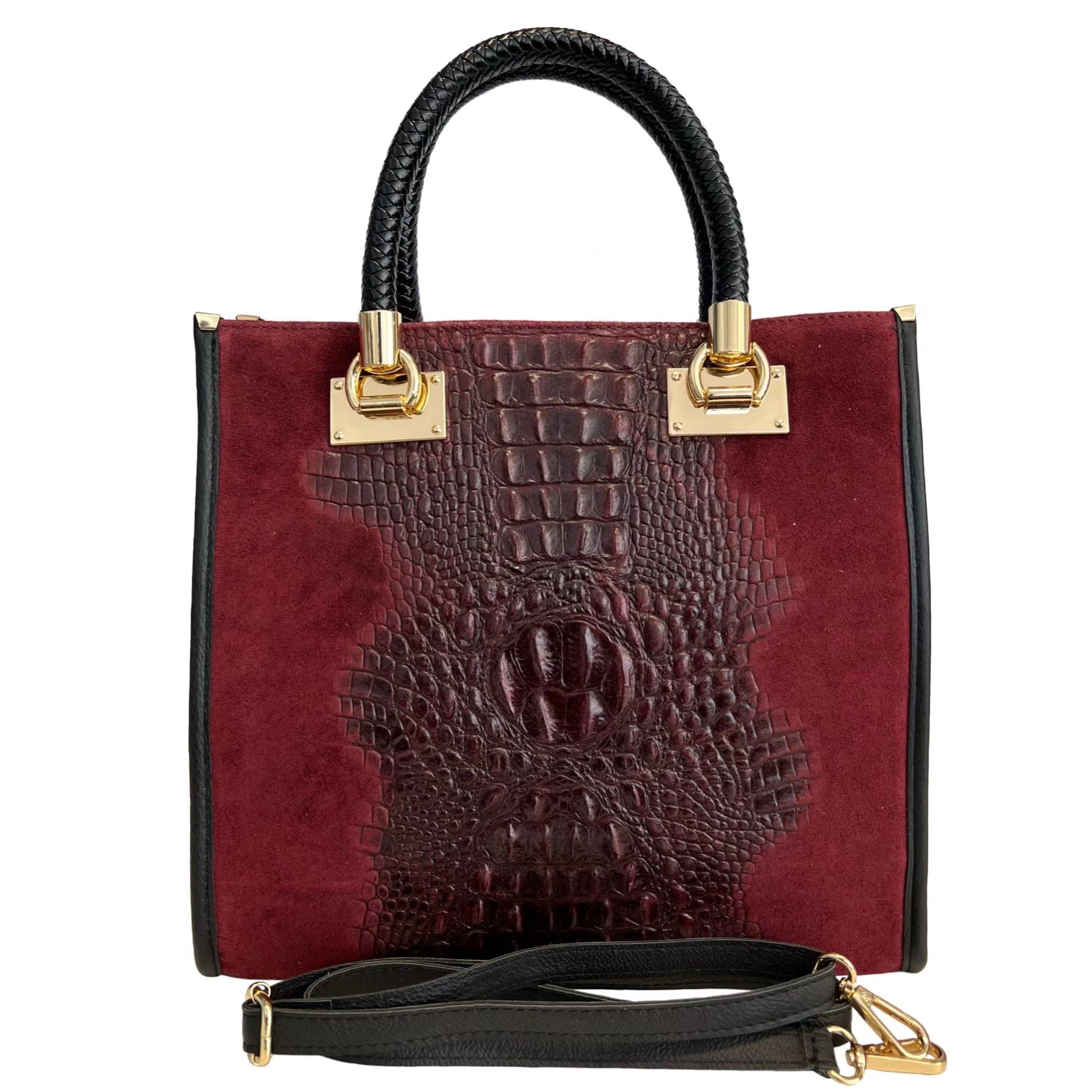 MODARNO - Wholesale Shoulder Bag - Women's - Modarno Women's shoulder bag - coconut print suede leather h25