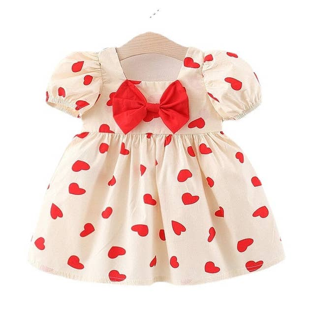 Baby Girl Polka Dot Graphic Bow Tie Princess Derss for wholesale by MyKids-USA®