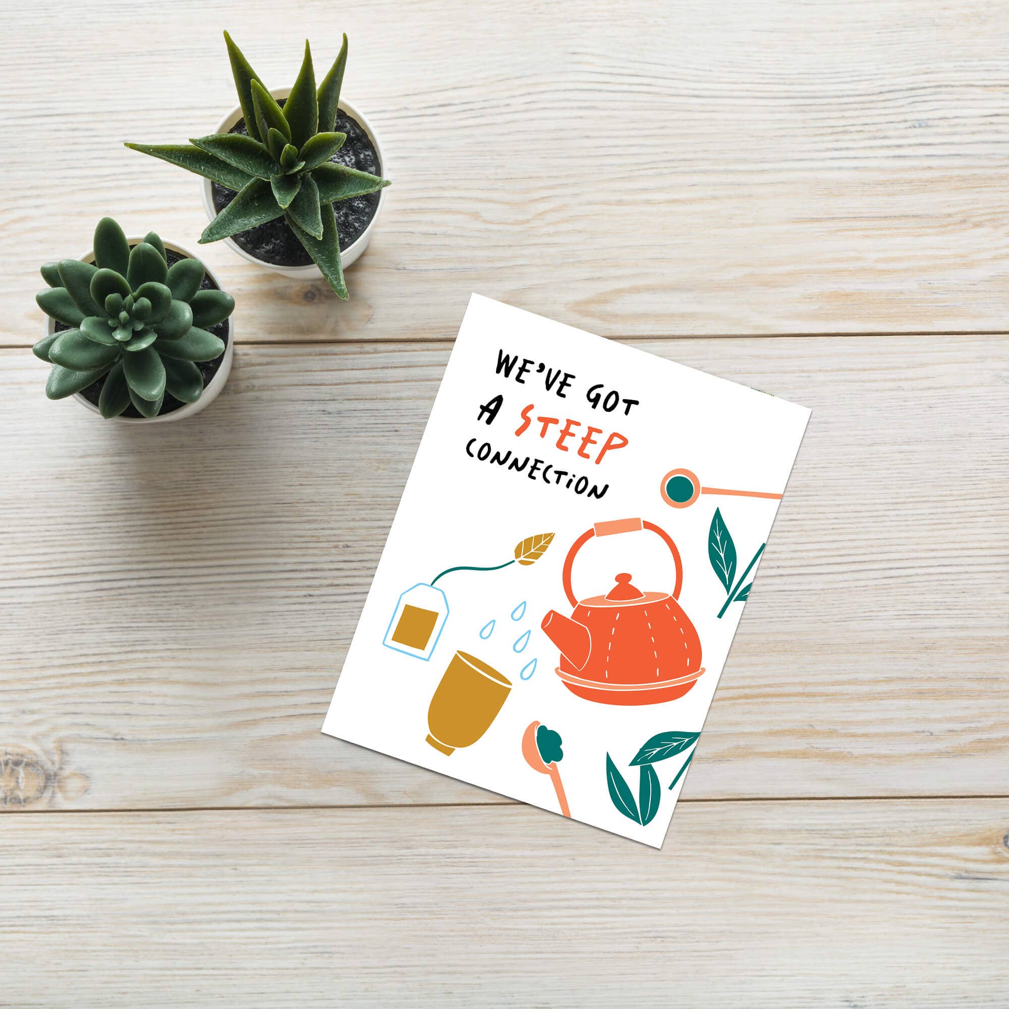 Cute Asian Cards - Wholesale Friendship Card - Steep Connection | Unique Chinese Gong Fu Green Tea Asian Greeting Card5