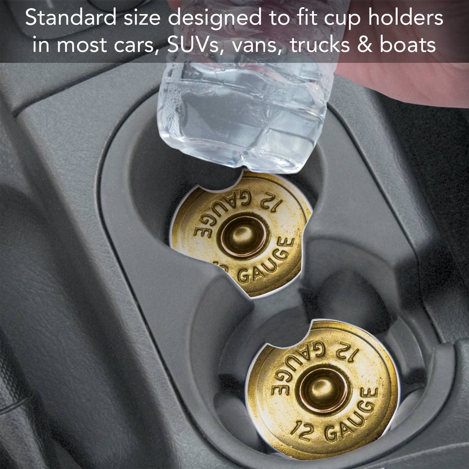 CounterArt/Highland Home/Thirstystone - Wholesale Car Coaster - Unisex - Shotgun Shell Absorbent Stone Car Coaster 1 Pk6